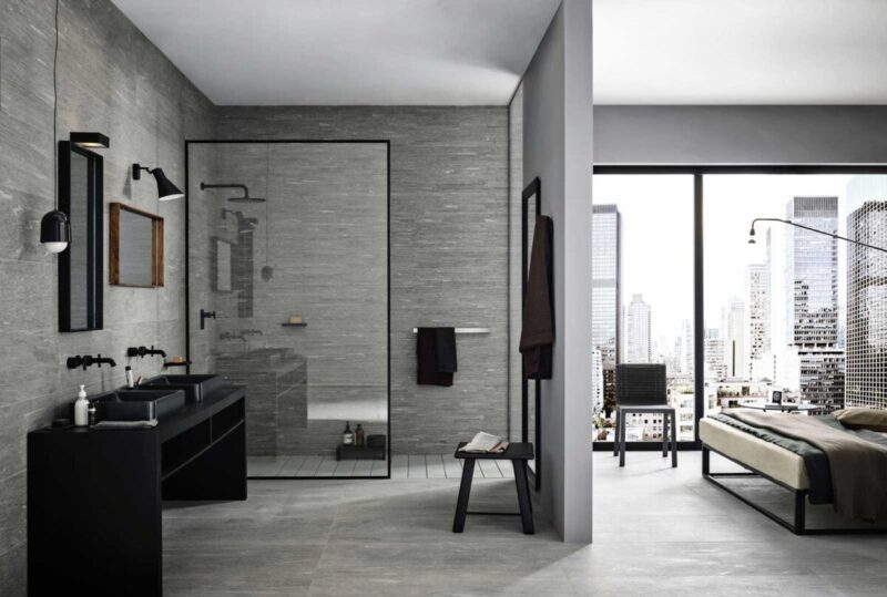 Gresie Gri Rectificata Semi-Mata Marazzi Pietra Di Vals Greige 30X120 cm ML7D - imagine 3