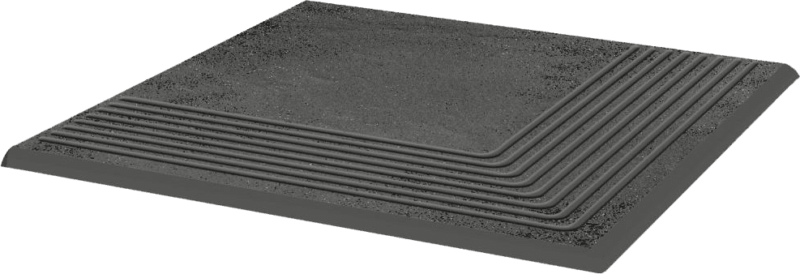 Gresie klinker Semir, grafit, treapta colt, Paradyz, 30x30 cm