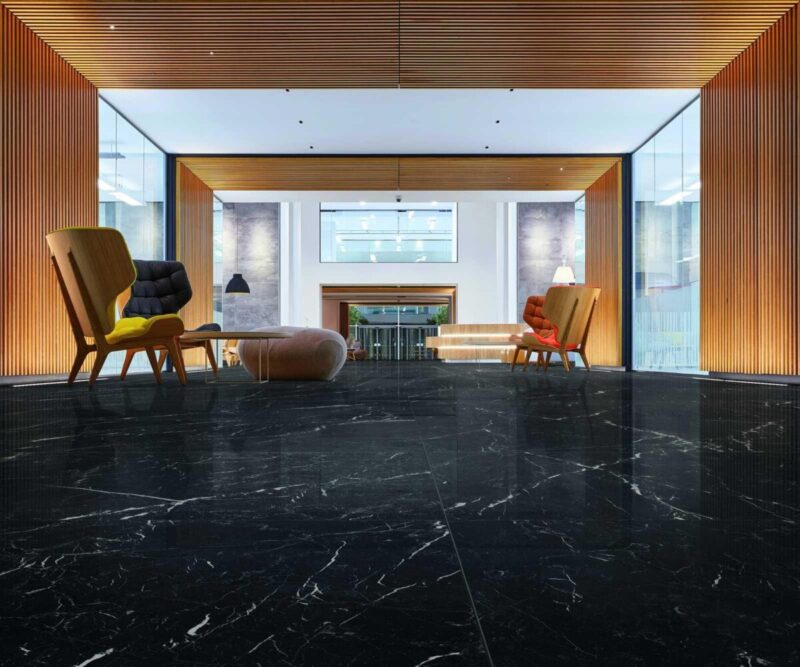 Gresie Neagra Rectificata Lucioasa Marazzi Allmarble Elegant Black Lux 75X75 cm M4F7 - imagine 3