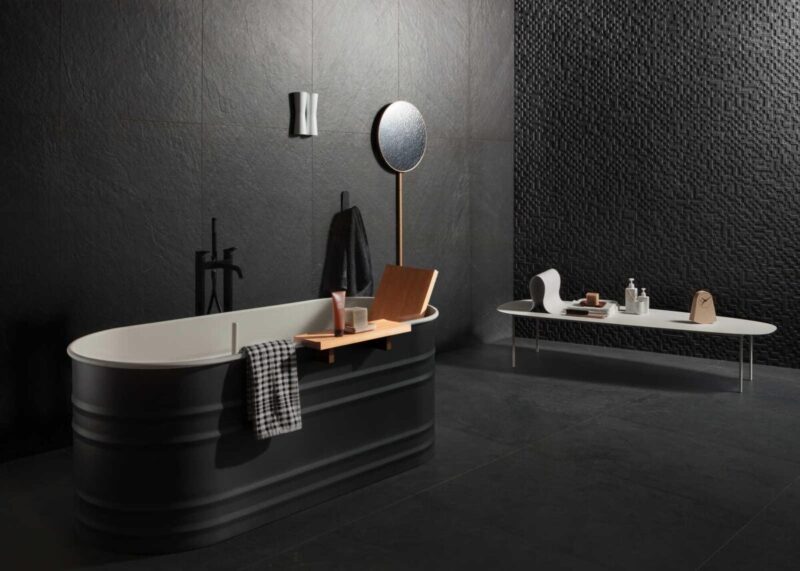 Gresie Neagra Rectificata Mata Marazzi Lavagna Nero 75X150 cm M03V