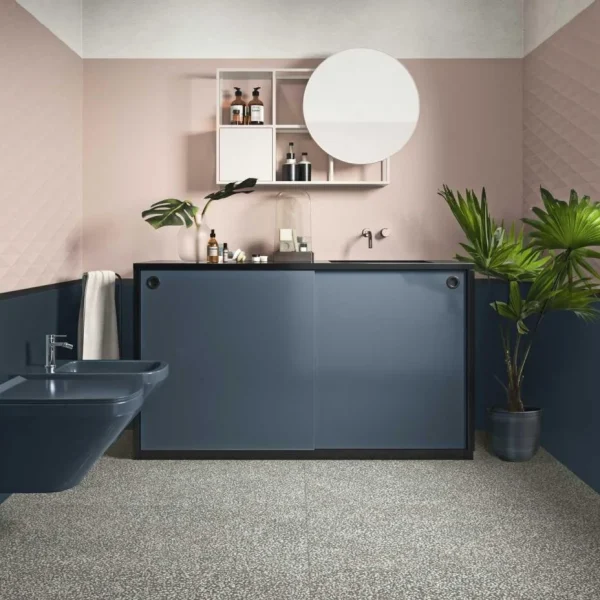 Gresie portelanata, finisaj mat terazzo, Art Grey, Marazzi, 60×60 cm