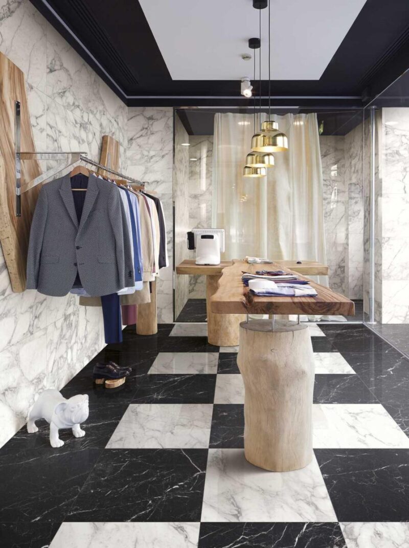 Gresie rectificata tip marmura Allmarble Calacatta Extra Lux 60X60 cm M3AV Marazzi