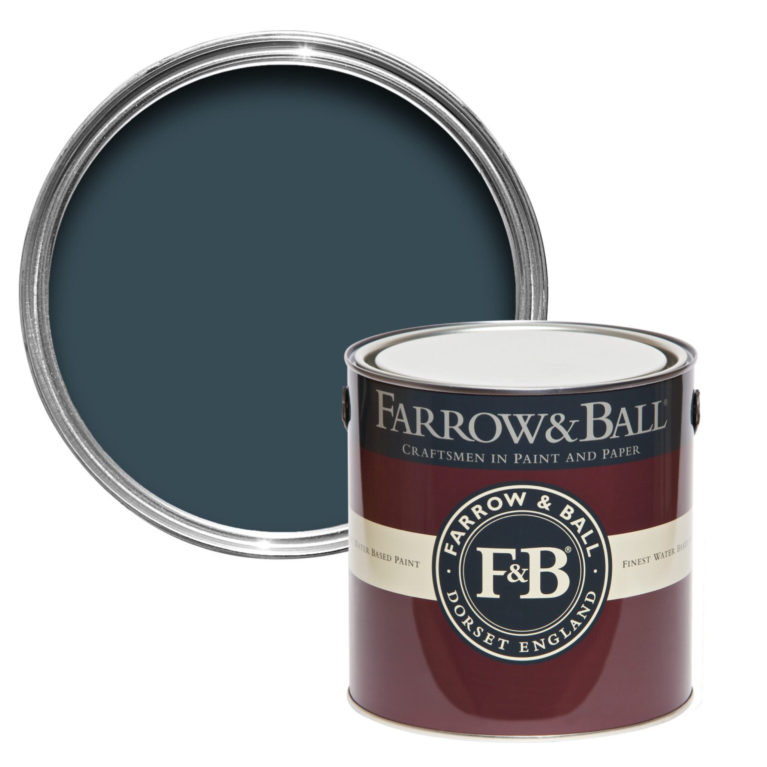 Vopsea albastra mata 7 la suta luciu pentru interior Farrow and Ball Mostra Hague Blue No. 30 100 ml