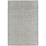 Covor negru alb din bumbac iuta lucrat manual modern model geometric Ives Black White 4 mm 100×150 cm IVES100150BLAC