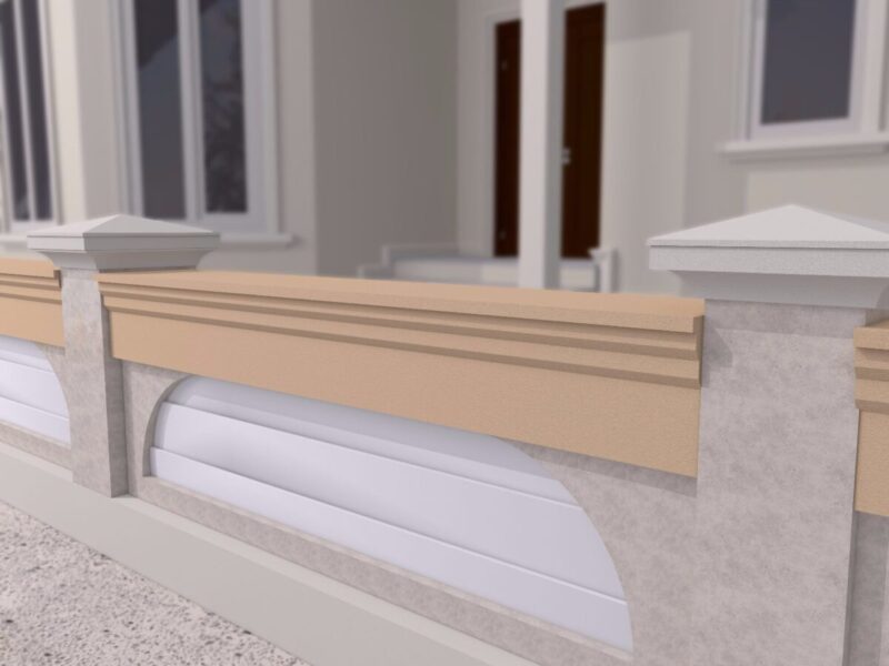 Interval gard, decorativ exterior, alb, polistiren expandat, rezistent UV, 50x500x2000 mm - imagine 2
