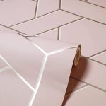 Tapet geometric roz auriu, Arthouse Parquet Geo Pink & Rose, 1005 mm x 53 cm