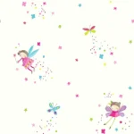 Tapet zâne și fluturi, alb roz, copii, Arthouse Fairy Dust White Kids 1005 mm x 53 cm