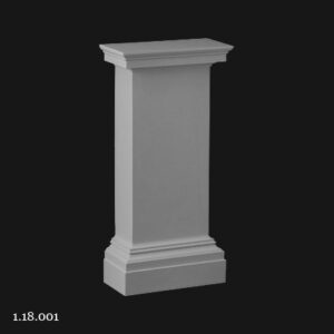 Jumatate piedestal coloana poliuretan decorativ Gaudi, alb, 317x651x159 mm