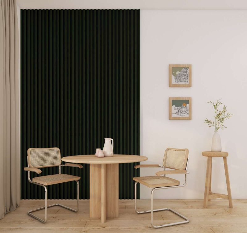 Panou riflaj decorativ Linea Slim Botanic Stegu 3 verde negru 30x150x2650 mm
