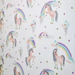 Tapet Arthouse Rainbow Unicorn White Kids color White 1005 mm x 53 cm