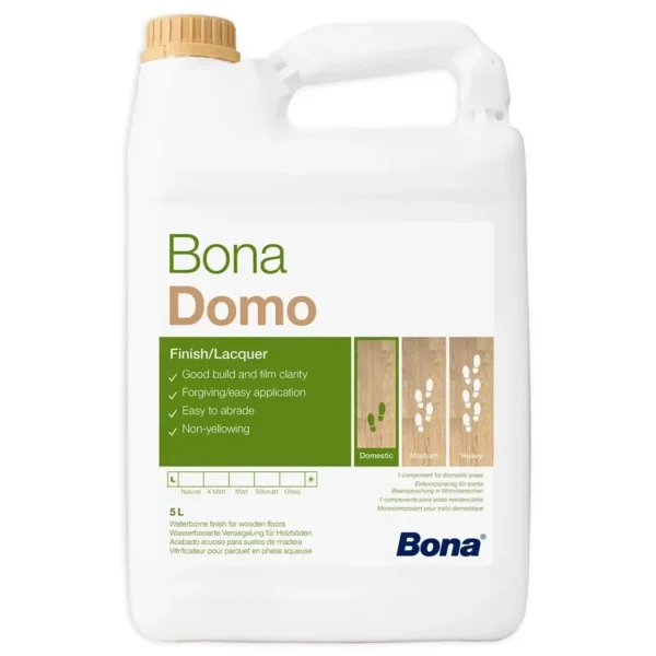 Lac parchet pe baza de apa, finisaj mat, Bona Domo, 5 L