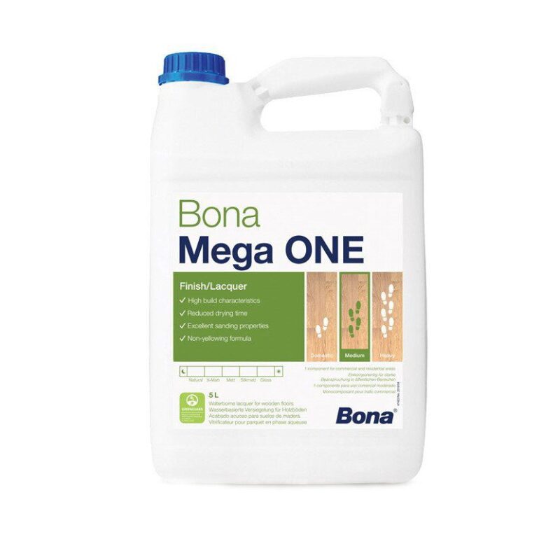 Lac parchet extra mat, poliuretanic, uscare rapidă, transparent, Bona Mega ONE, 5L