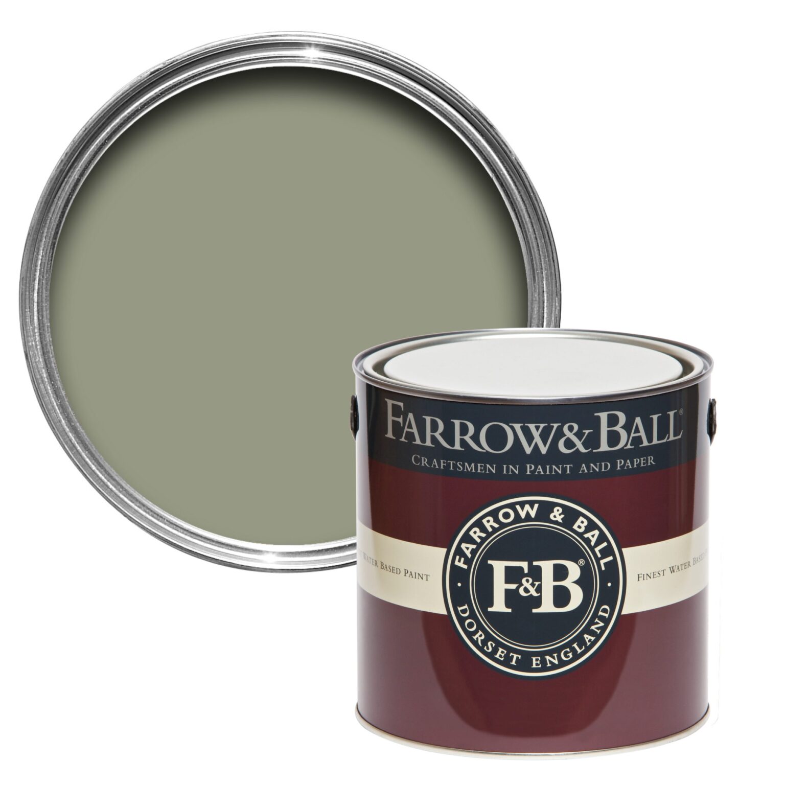 Vopsea verde mata 7 la suta luciu pentru interior Farrow and Ball Mostra Lichen No. 19 100 ml