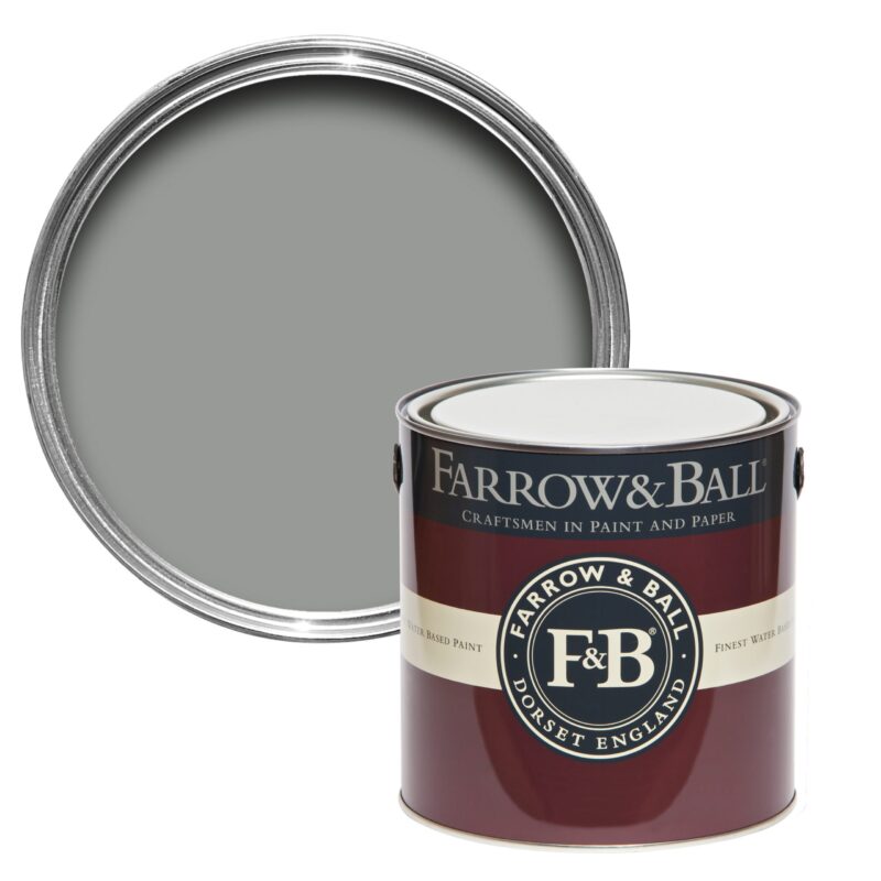 Vopsea gri satinata 20 la suta luciu pentru exterior Farrow and Ball Exterior Eggshell Manor House Gray No. 265 2.5 Litri - imagine 2
