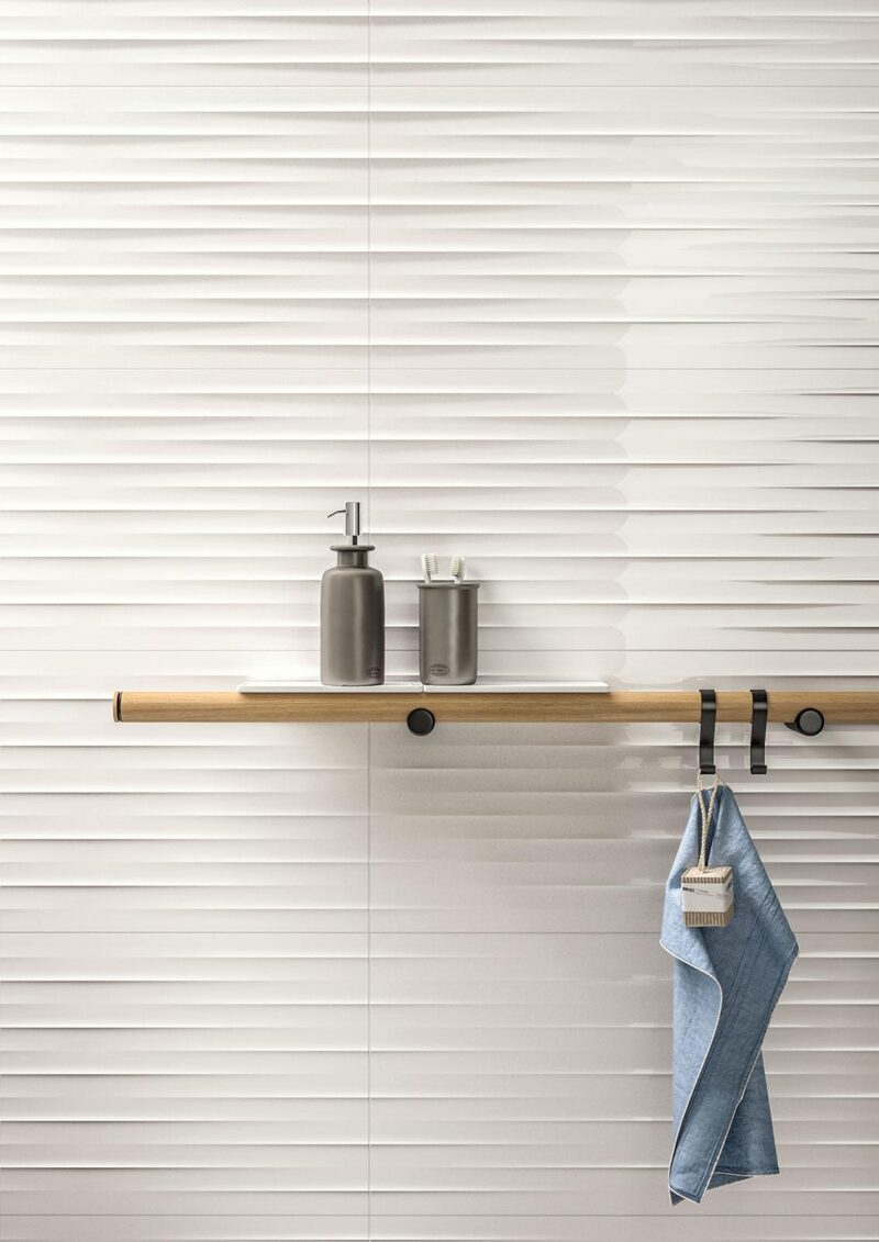 Faianta Alba Rectificata Mata Marazzi Color Code Bianco Lux Str Drape 3D 30X60 cm MNXN - imagine 2