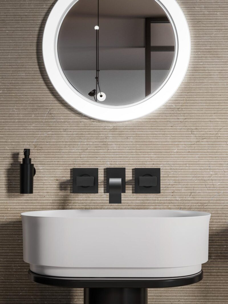 Faianta Bej Rectificata Structurata Marazzi Magnifica Limestone Taupe Mikado 3D 60X180 cm M7AD - imagine 2