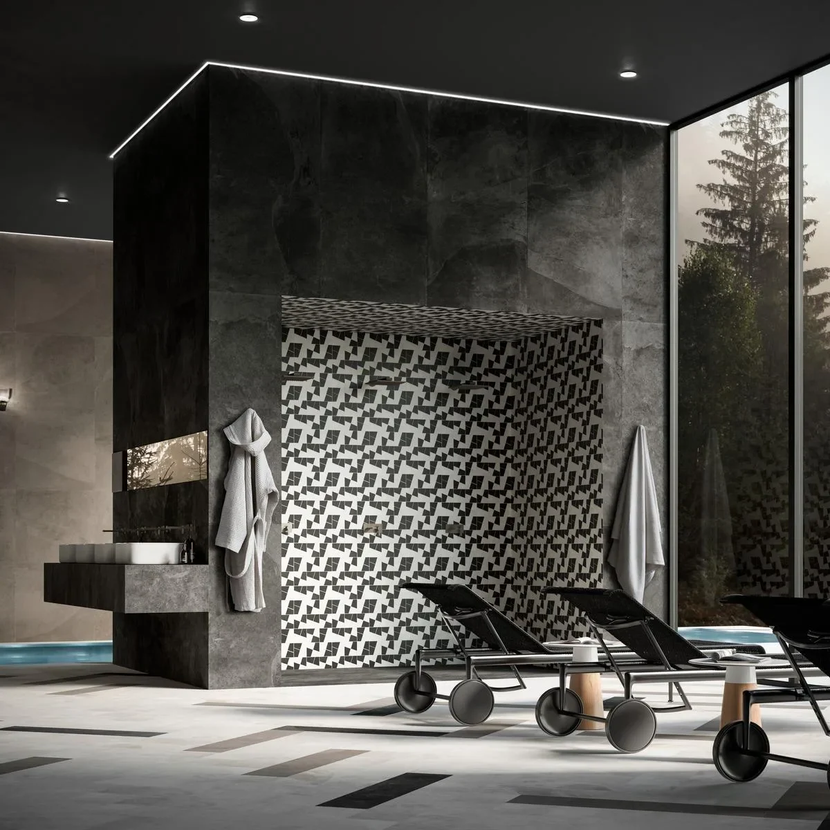 Placa decorativa Marazzi Zellige Gesso Carbone Mosaico 30x30 Su richiesta cm M8WH