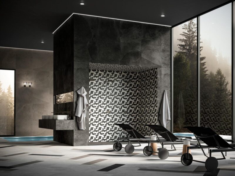 Placa decorativa Marazzi Zellige Gesso Carbone Mosaico 30x30 Su richiesta cm M8WH - imagine 2