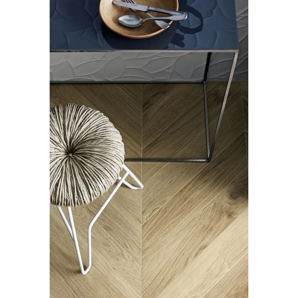 Gresie tip parchet Marazzi Treverkmust Beige Chevron 73.2x11.8 cm M0CA