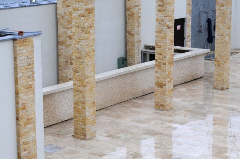 Marmura Petra Yellow Mozaic Shape Z Placaj 55x15 1.5 Scapitat - imagine 3