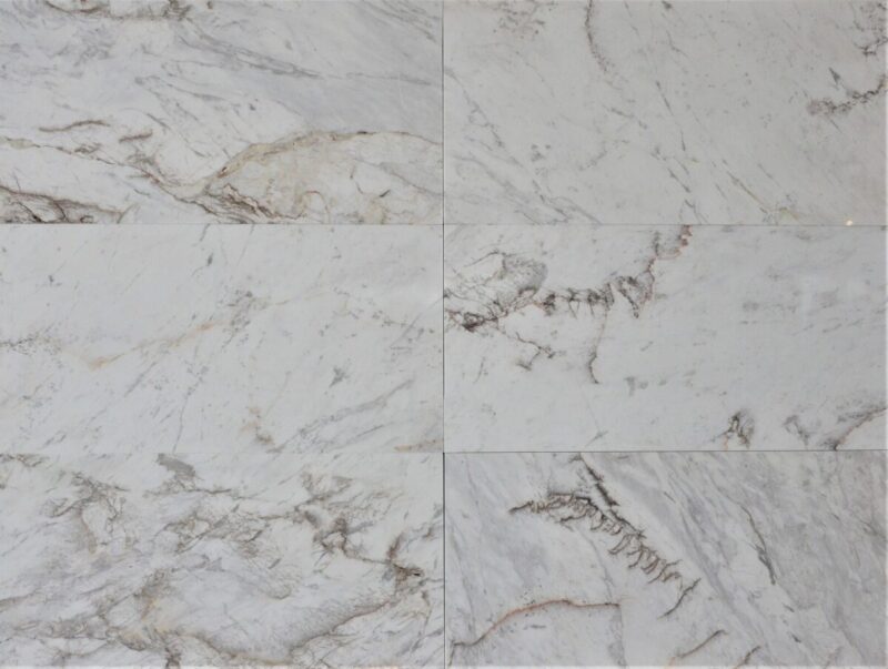 Placaj marmura Volakas Electron, alb cu insertii gri, 60x30x2 cm - imagine 2