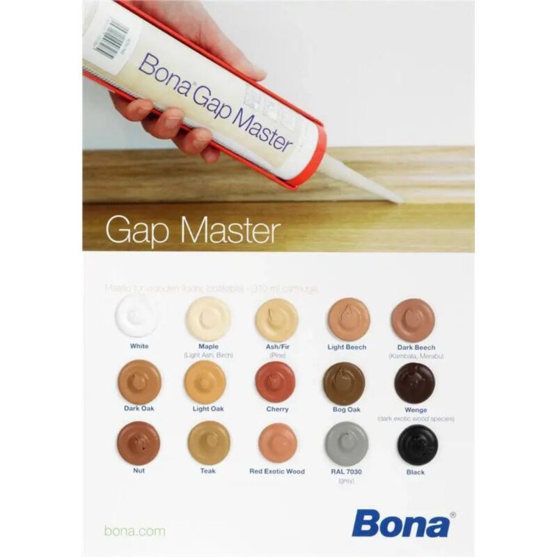 Chit acrilic pentru rosturi parchet, alb, Bona Gap Master 310ml - imagine 3