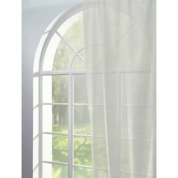 Material perdea, ecru, textil, poliester, aspect voal, Gardenia, latime 300 cm