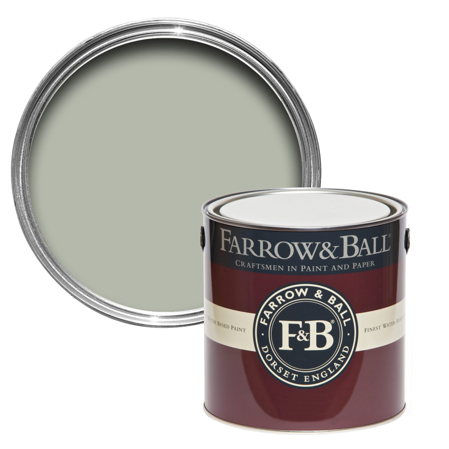 Vopsea gri mata 7 la suta luciu pentru interior Farrow and Ball Mostra Mizzle No. 266 100 ml