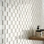 Mozaic alb, lucios, Allmarble Altissimo Nat Lux 3D, 30×30 cm, Marazzi, MMPW