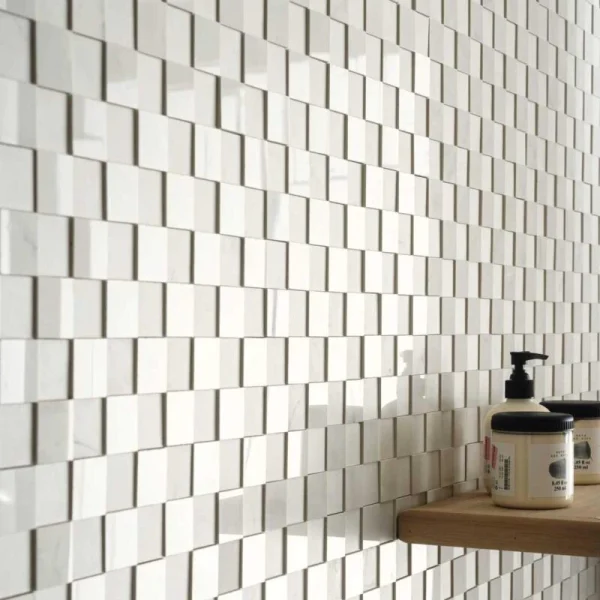 Mozaic Alb Lucios Marazzi Allmarble Altissimo Nat Lux 3D 30X30 cm MMPW