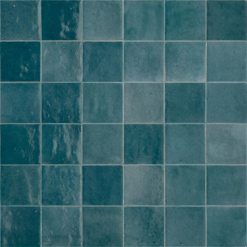 Mozaic Albastru Lucios Marazzi Zellige Petrolio 10x10 cm M5P6 - imagine 2