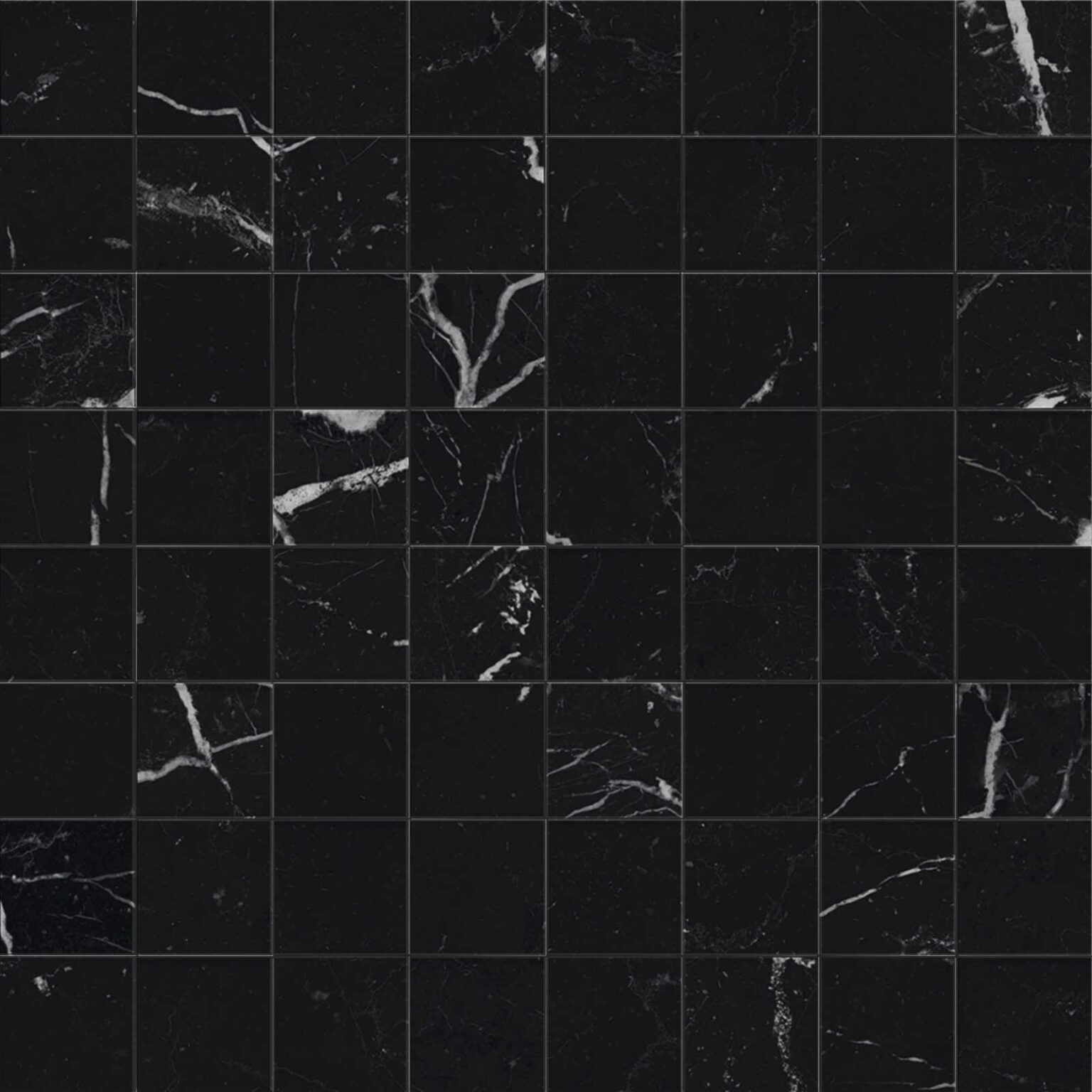 Mozaic marmură, negru, 30x30 cm, lucios, Marazzi Allmarble M48W