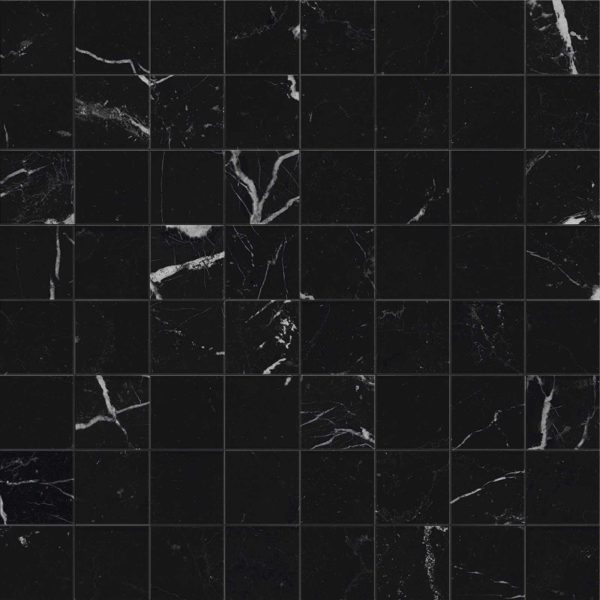 Mozaic marmură, negru, 30x30 cm, lucios, Marazzi Allmarble M48W