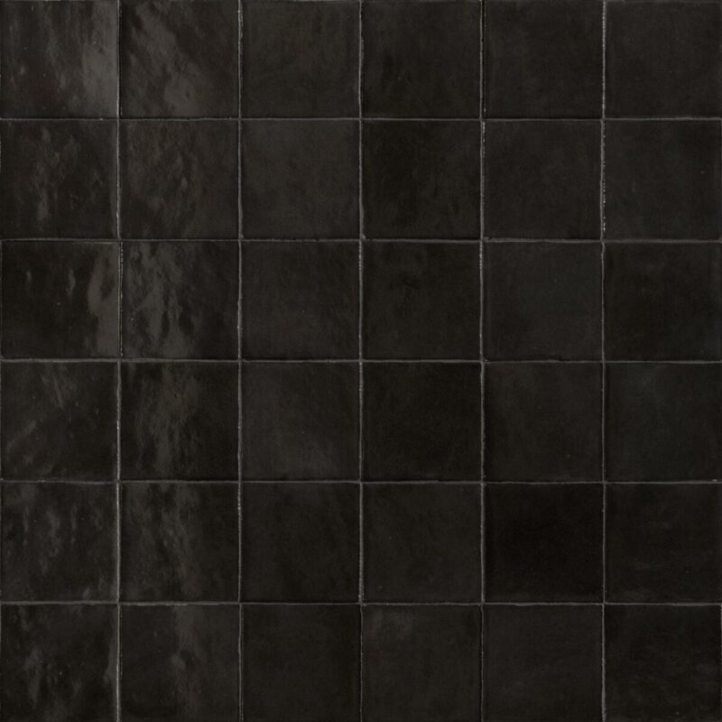Mozaic negru lucios, Zellige Carbone, Marazzi, 10x10 cm