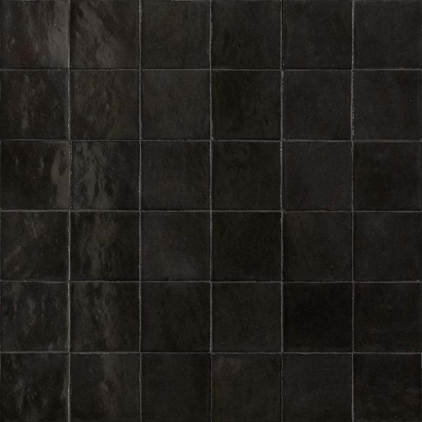 Mozaic negru lucios, Zellige Carbone, Marazzi, 10x10 cm