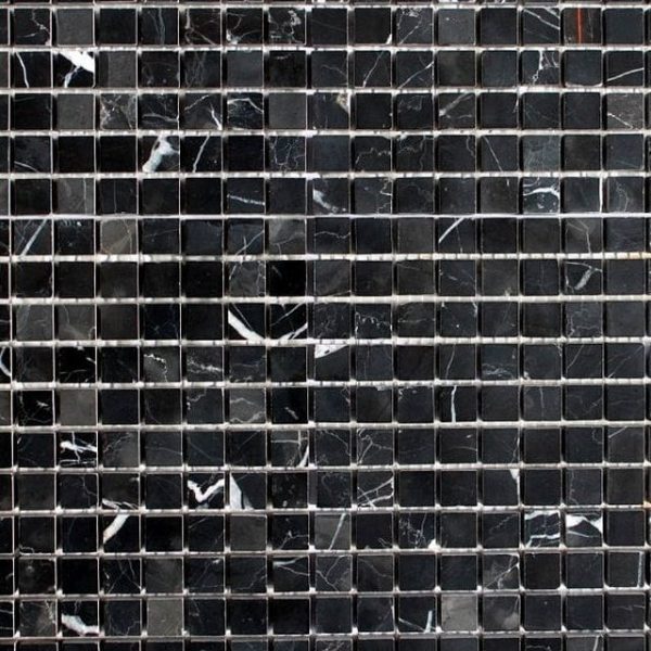 Mozaic piatra negru 8mm, marmura, A-MST08-XX-020, 300x300mm, Midas