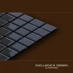 Mozaic sticla negru, baie, bucatarie, design modern, 300x300x4 mm, Midas