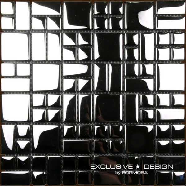 Mozaic sticla argintiu, reflexie cristal, 300x300mm, 8mm, Midas