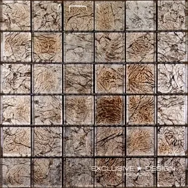 Mozaic sticla, decor, maro bronz, textura, Midas, 30x30 cm A-MGL08-XX-025 Midas