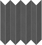 Mozaic sticla negru, model chevron, Midas Exclusive Design 4 mm A-MGL04-XX-022