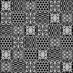 Mozaic sticla 4 mm, design patchwork alb-negru, A-MGL04-XX-028 Midas