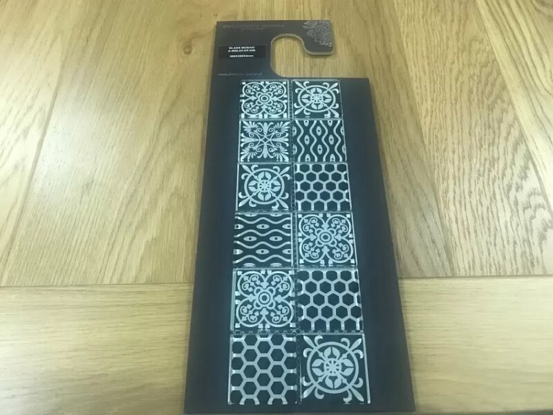 Mozaic sticla 4 mm, design patchwork alb-negru, A-MGL04-XX-028 Midas