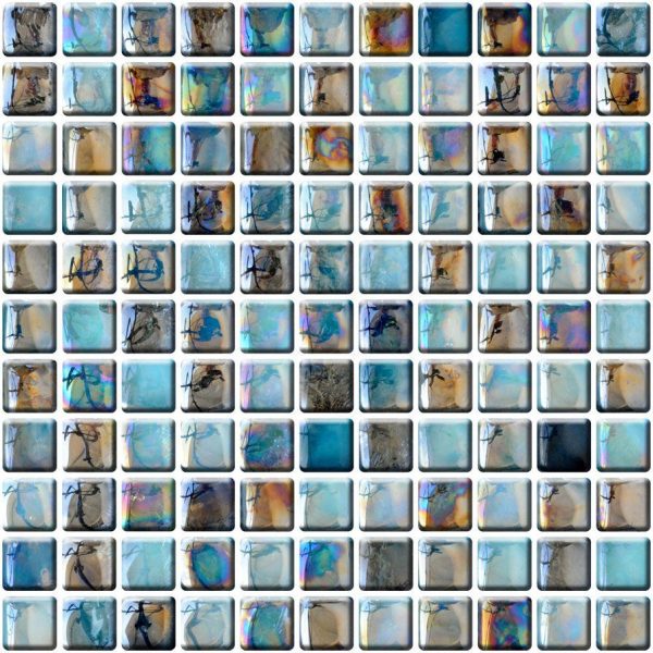 Mozaic sticla multicolor, decor baie bucatarie, rezistent apa, Midas, 300x300x14 mm