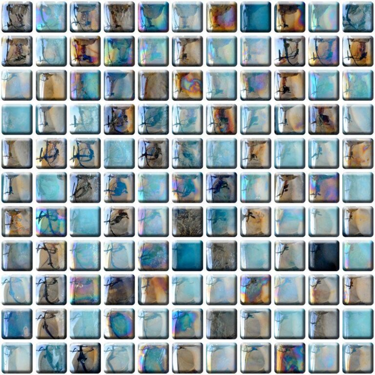 Mozaic sticla multicolor, decor baie bucatarie, rezistent apa, Midas, 300x300x14 mm
