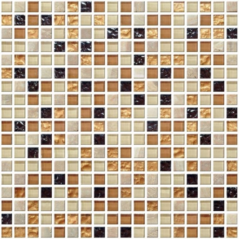 Mozaic sticla and piatra crem cu maro 300x300x8 mm A-MMX08-XX-007 Midas