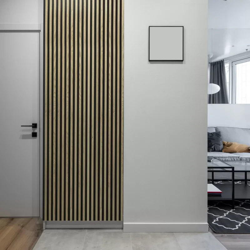 Panou riflaj decorativ Linea Slim 3 stejar negru Stegu  3x15x265 cm