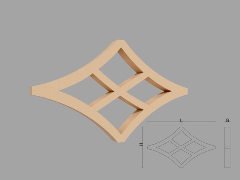 Ornament fatada FPADE09 500x400x40 mm - imagine 2