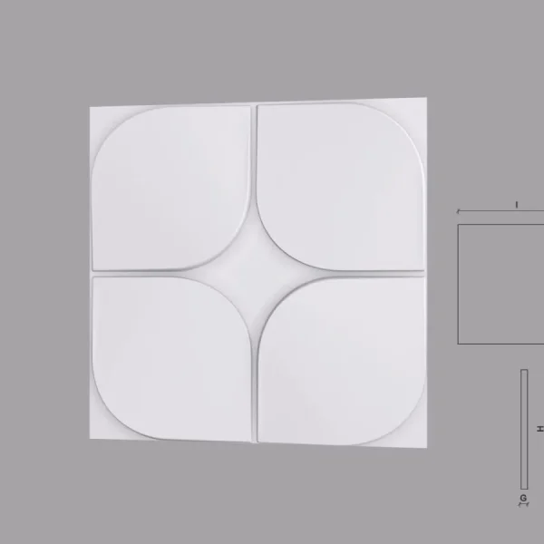 Panou decorativ 3D din poliuretan model FLORES 600x600x21 mm