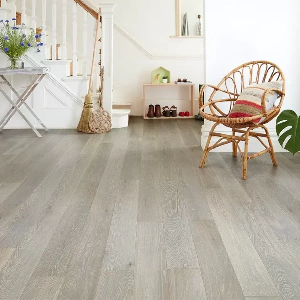 Parchet stratificat Barlinek Cardamomo Piccolo Scurt 130 stejar lac mat gri/alb 1WG000692 1.1 m x 130 mm x 14 mm