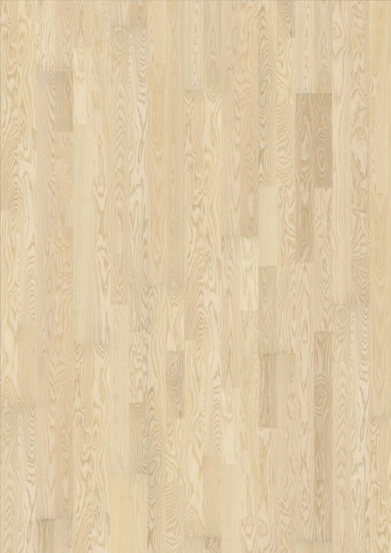 Parchet frasin 2 strip, lacuit mat alb, Sand Falsterbo Kahrs, 2423x200 mm